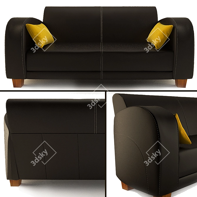 Fruity Leather Sofa: W 1900 D 900 H 840 3D model image 1