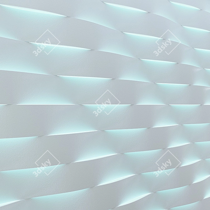 Elegant Light 3D Wall Panels 3D model image 2