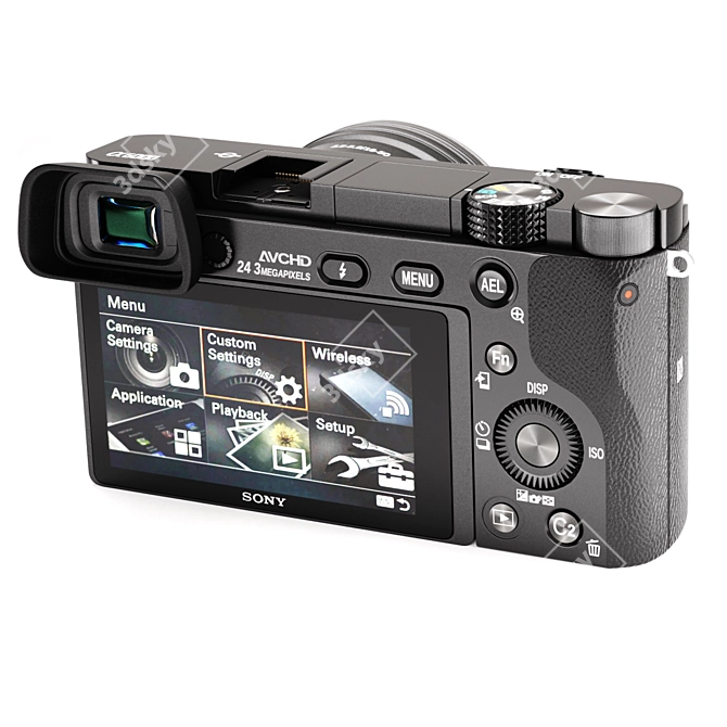 Sony Alpha A6000 Mirrorless Camera 3D model image 2