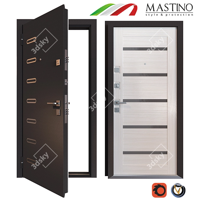 Durable Metal Door - MASTINO PONTE 3D model image 1