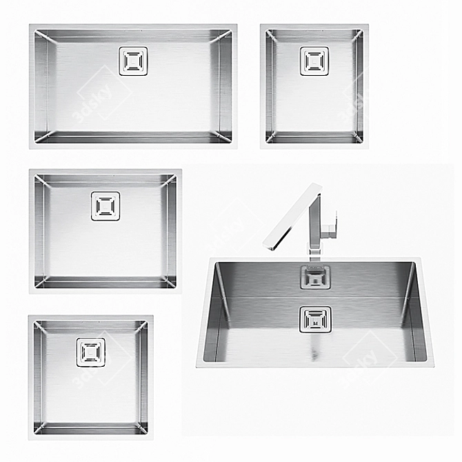 BARAZZA Set 09: Mixer and Sinks 3D model image 1