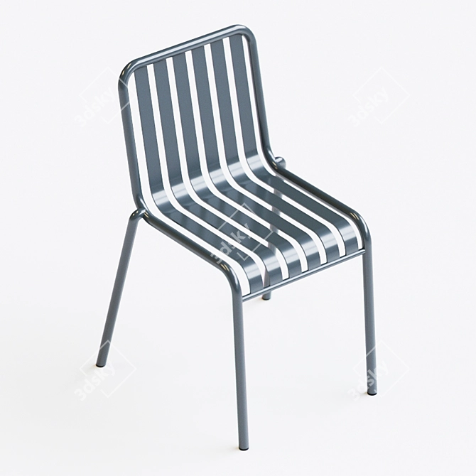 Sleek Metal Seating 3D model image 1