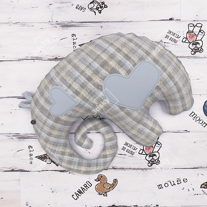 Playful Laminate Flooring with Elephant-themed Toys 3D model image 2