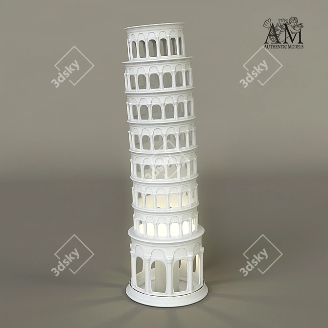 Pisa's Iconic Leaning Tower 3D model image 1