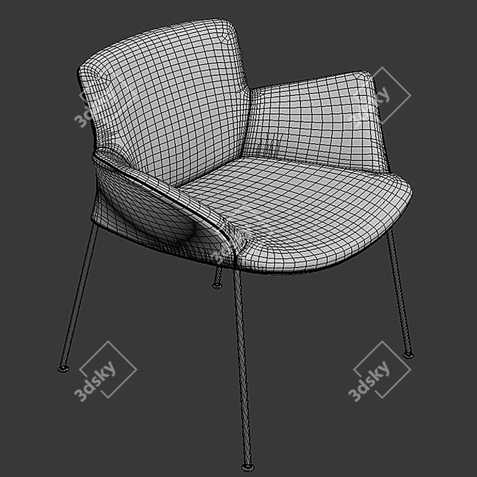 Walter Knoll Burgaz Armchair 3D model image 3