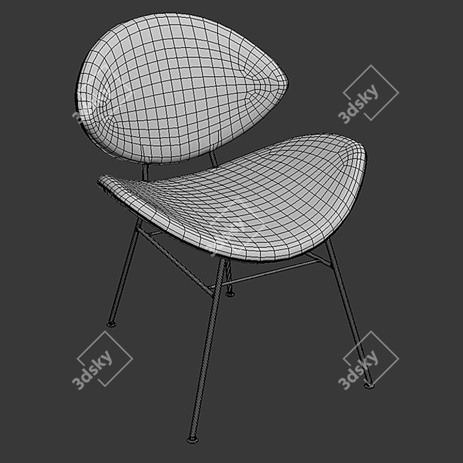 Elegant Fishnet Armchair by Walter Knoll 3D model image 3