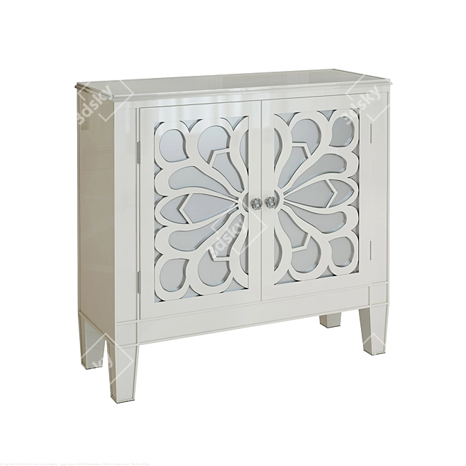 Snow Blossom Cabinet: Zen-inspired Floral Elegance 3D model image 1