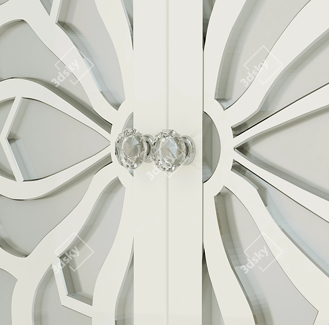 Snow Blossom Cabinet: Zen-inspired Floral Elegance 3D model image 3