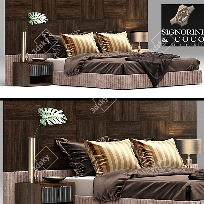 Voyage Luxe Bed: Signorini & Coco 3D model image 1