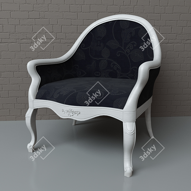 Modern Wooden Armchair 3D model image 1