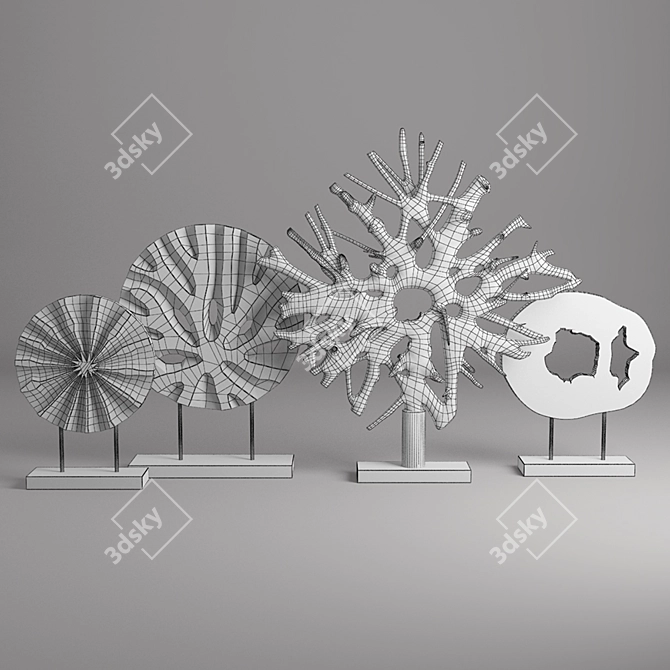 Rustic Wood Decor Set 3D model image 7