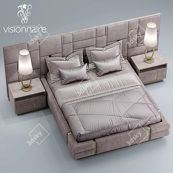 Luxurious Bed of Elegance 3D model image 1