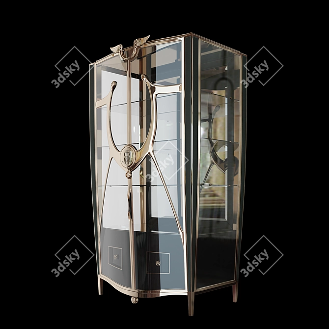 PARS Showcase: Enhanced Viewing with Glass Doors & Mirrored Back Wall 3D model image 3