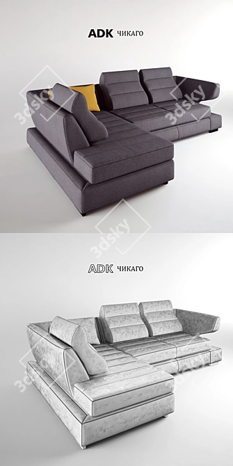 ADK "Chicago" Corner Sofa 3D model image 2