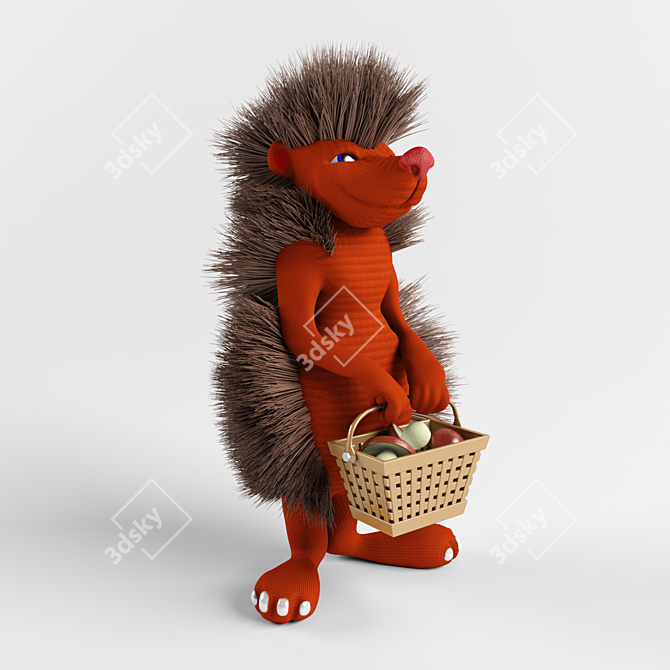 Adorable Hedgehog Mushroom Toy 3D model image 1