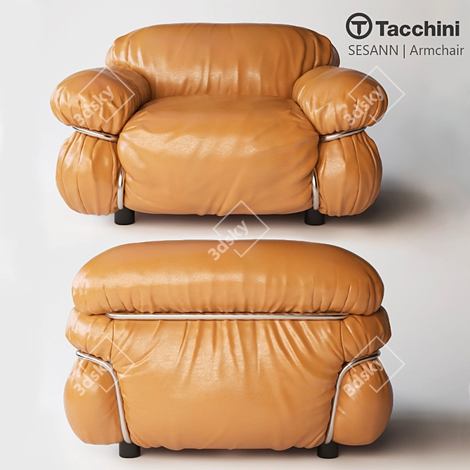 Elegant Sesann Armchair 3D model image 1
