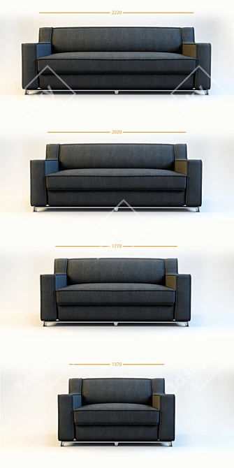 Lary Convertible Sofa Bed 3D model image 3