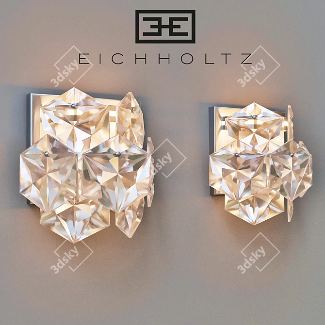 Elegant Clear Glass Wall Lamp 3D model image 1