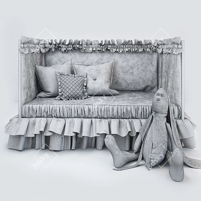Cozy Bunny Baby Bedding Set by IKEA 3D model image 2