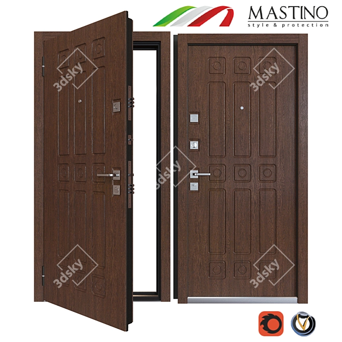 Modern Entry Steel Door MASTINO NOVARA 3D model image 1
