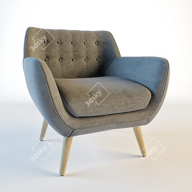 Cozy Fabric Accent Chair 3D model image 1