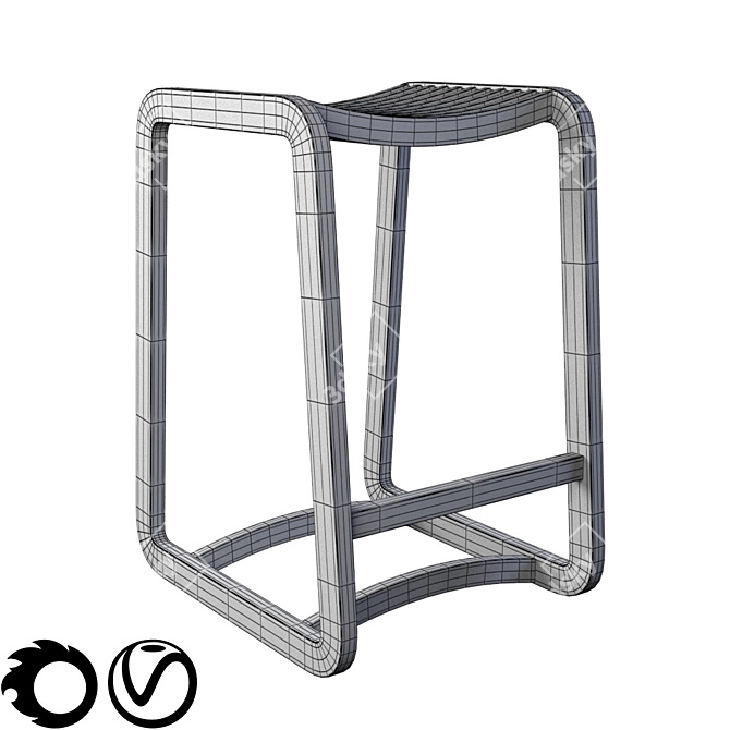 Unika Moblär Barstool 65cm 3D model image 3
