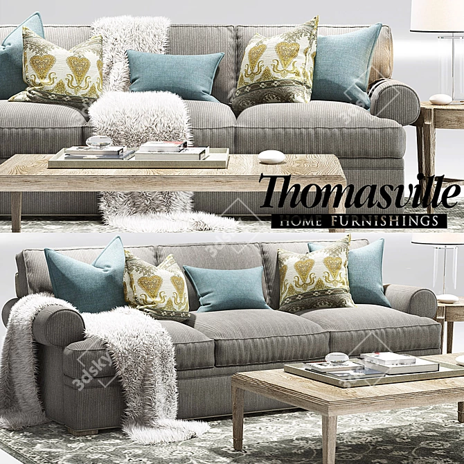 Elegant Jessie Sofa by Thomasville 3D model image 1