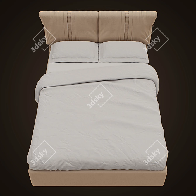 Modern Upholstered Bed: Corinne 3D model image 2