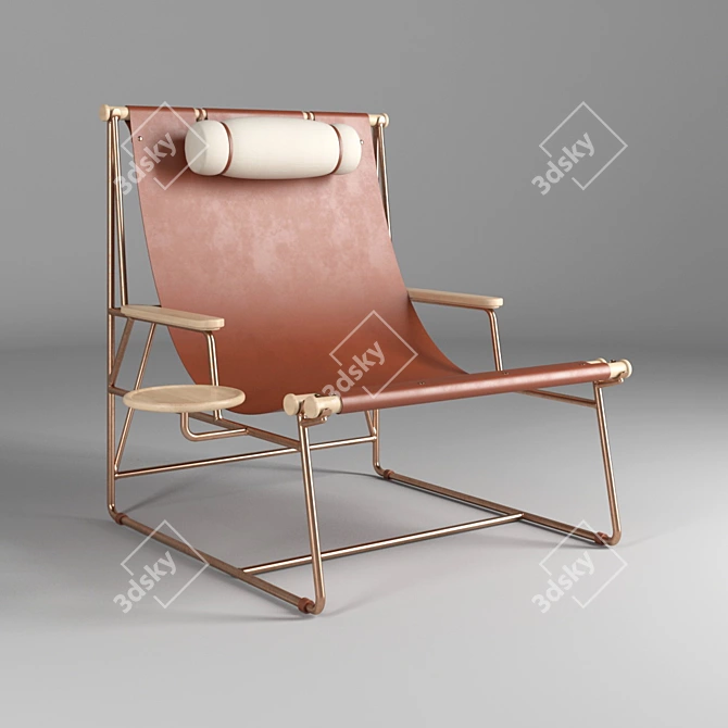 Luxury Leather Deck Chair 3D model image 1