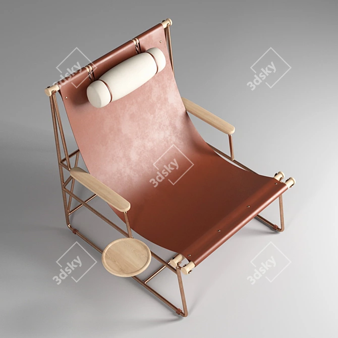 Luxury Leather Deck Chair 3D model image 2