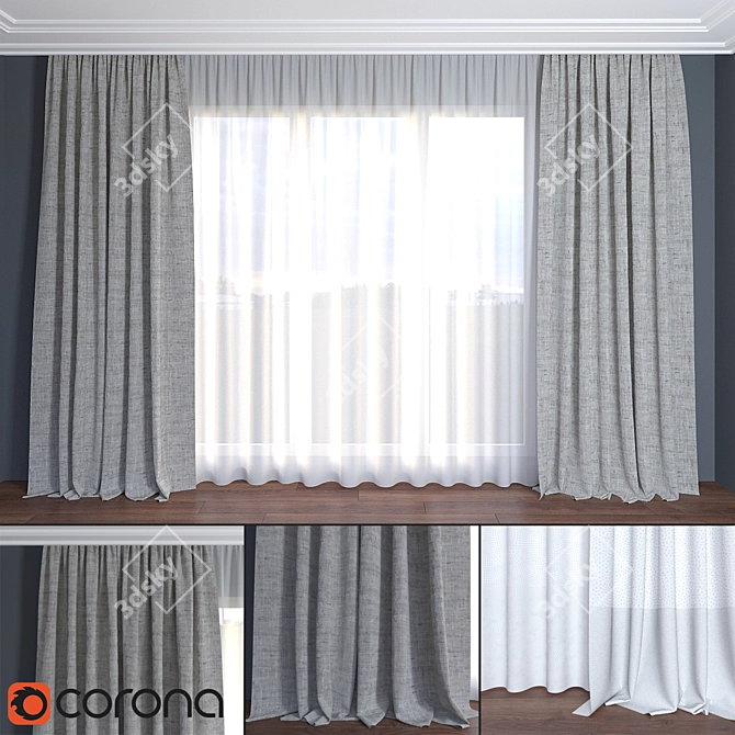 Modern Style Blind 3D model image 1