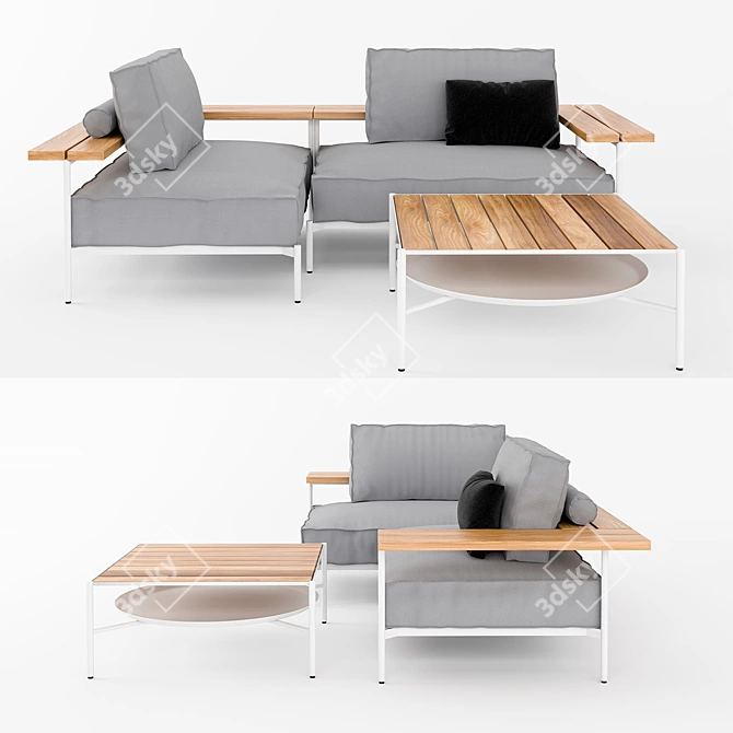 Gloster Tray Lounge Set 3D model image 1