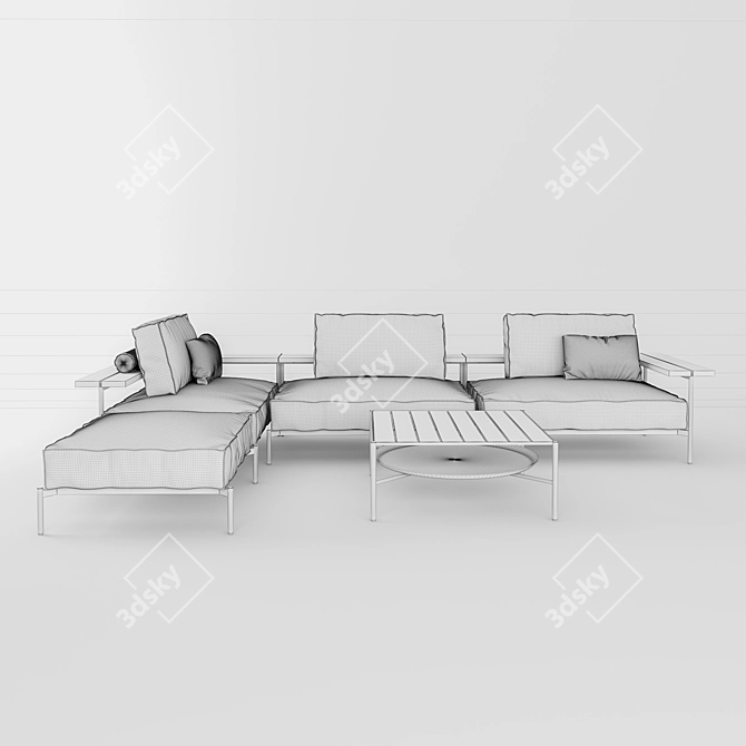 Gloster Tray Lounge C Set 3D model image 3