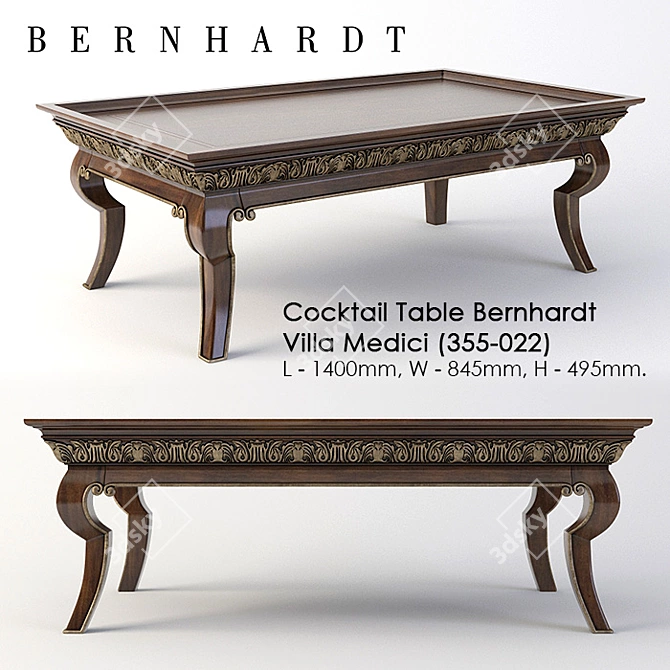 Bernhardt Villa Medici Coffee Table (355-022) - Classical Elegance for Your Living Space 3D model image 1
