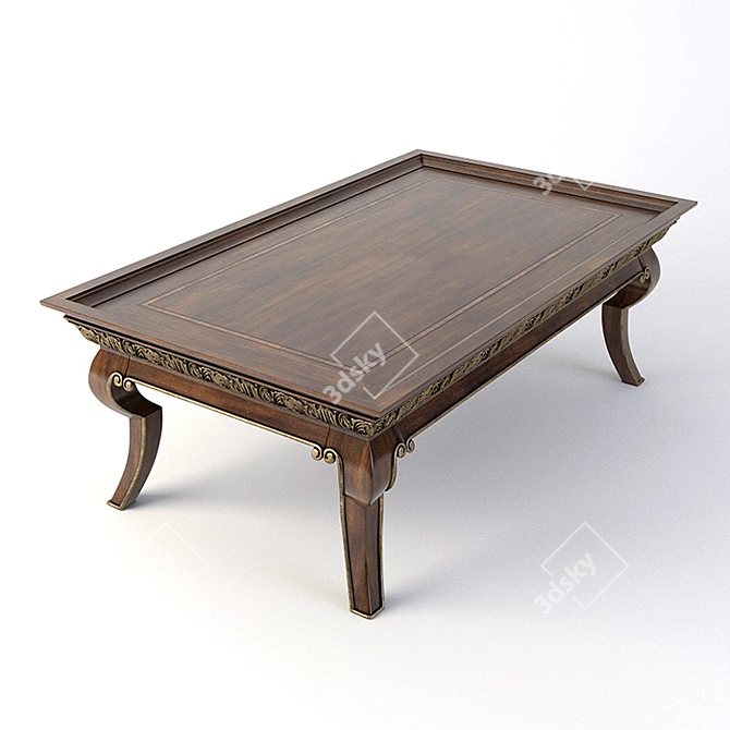 Bernhardt Villa Medici Coffee Table (355-022) - Classical Elegance for Your Living Space 3D model image 2