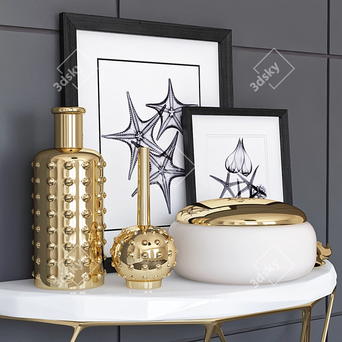 Luxury Console and Decor Set 3D model image 2