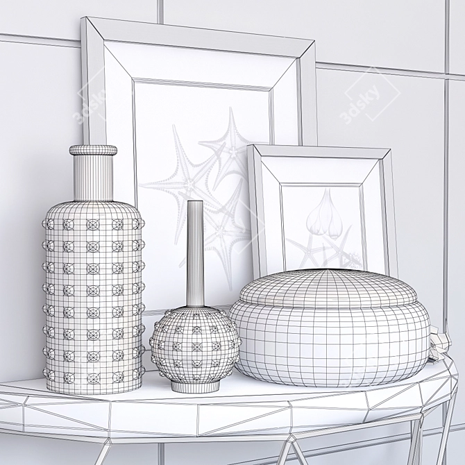 Luxury Console and Decor Set 3D model image 3