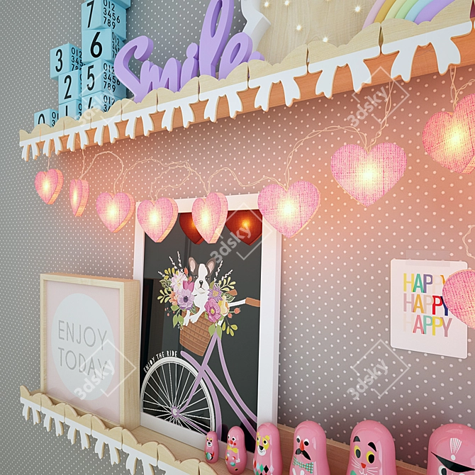 Dreamy Girl's Room Set 3D model image 2