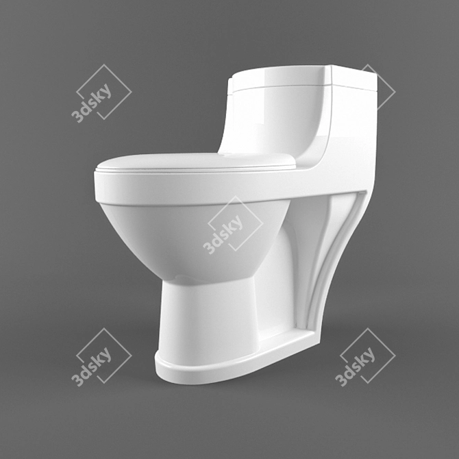 Sleek Flush Toilet Model 3D model image 1