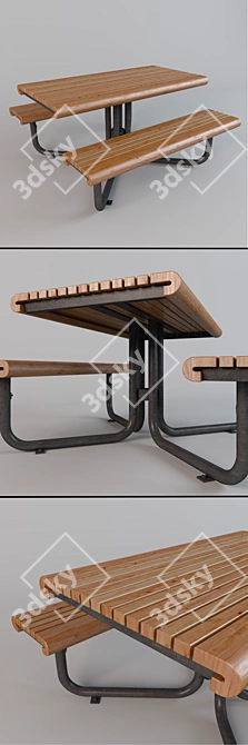 Gretchen Picnic Table: Stylish and Functional 3D model image 2
