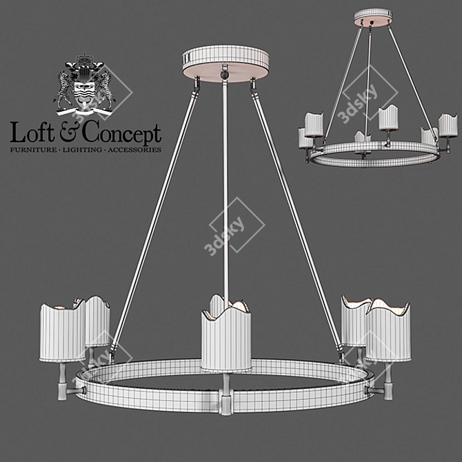 Industrial Style Black Chandelier 3D model image 3