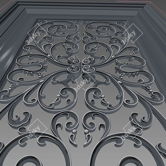 Elio Ukraine Classic Carved Wardrobe System 3D model image 2