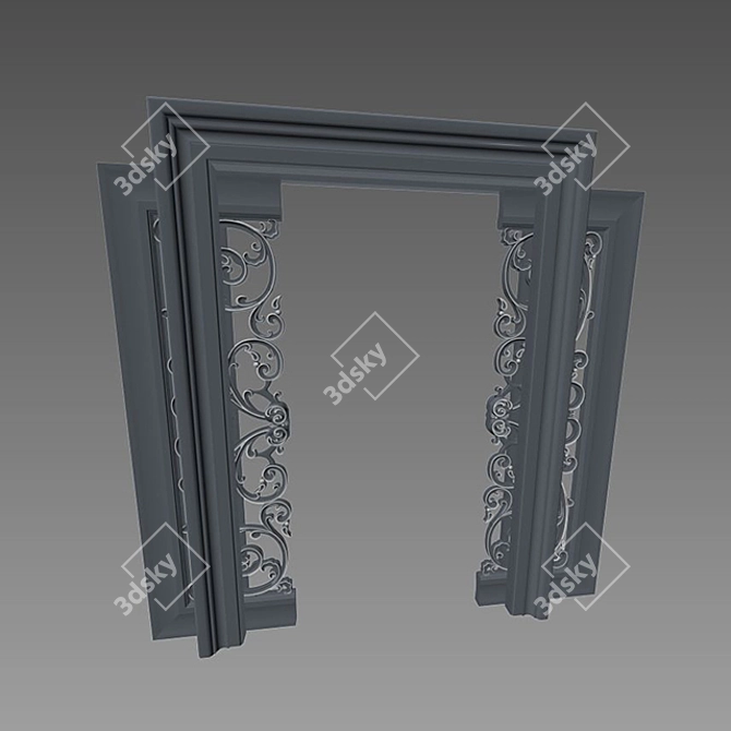 Elio Ukraine Classic Carved Wardrobe System 3D model image 3