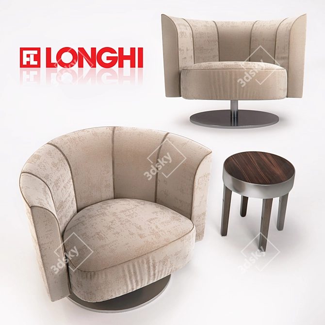 Sleek Ludwig Chair & Table 3D model image 2