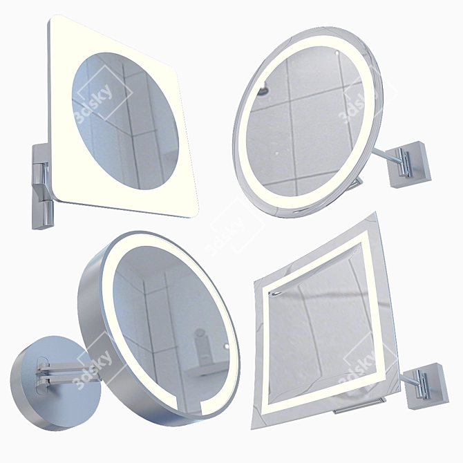 Elegant Light Mirrors 3D model image 1