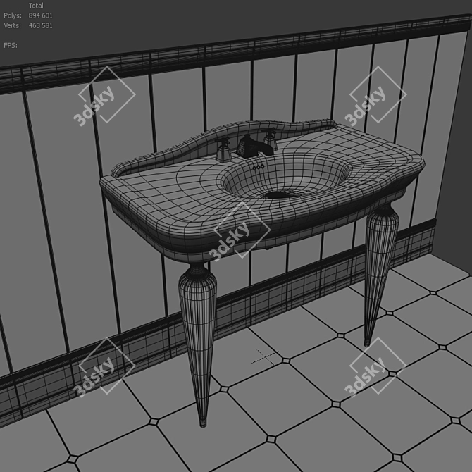 Elegant Serenade Console 3D model image 2