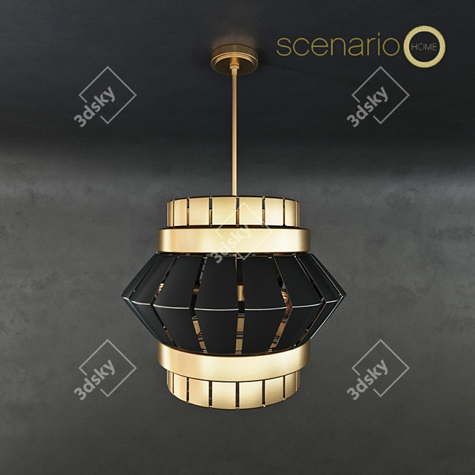 Elegant Walt Lantern Chandelier 3D model image 1