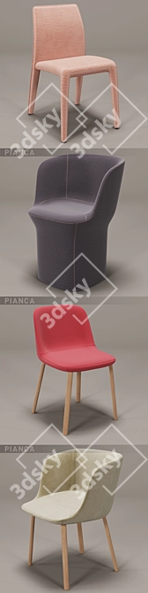 Modern Pianca Chair Set 3D model image 3
