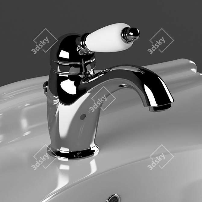 Elegant Galassia Ethos Sink + Fabio Mixer 3D model image 2