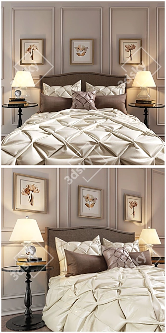Elegant Lafayette Bedding Set 3D model image 2